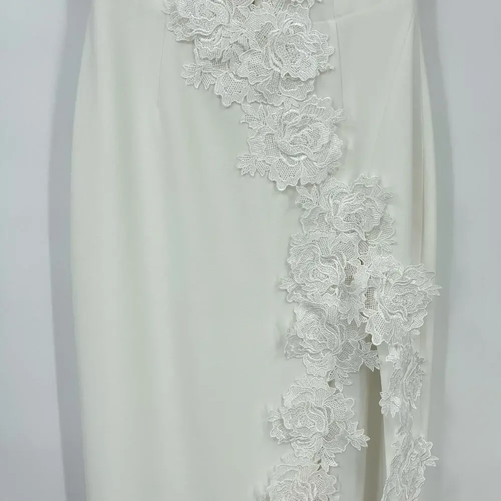 Elegant White Strapless Maxi Dress - Picture 7 of 16